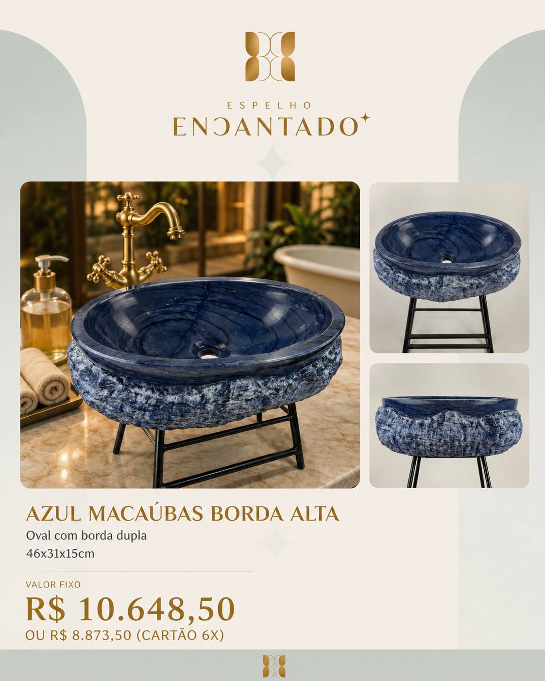 Cuba de Pia - Azul Macaúbas Borda Alta