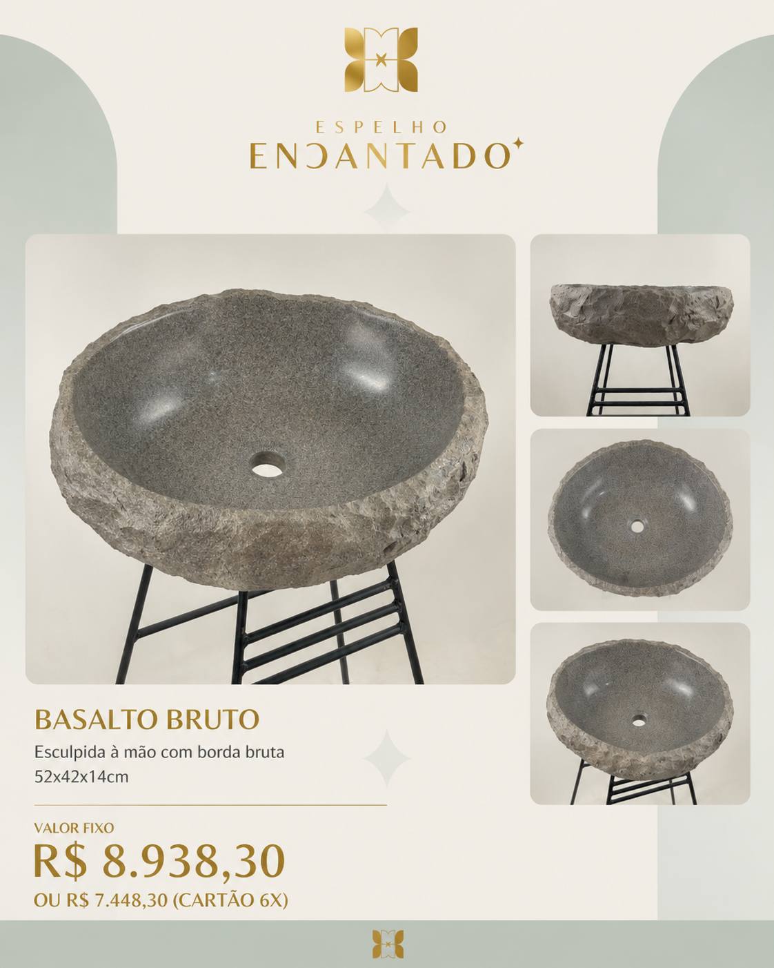 Cuba de Pia - Basalto Bruto