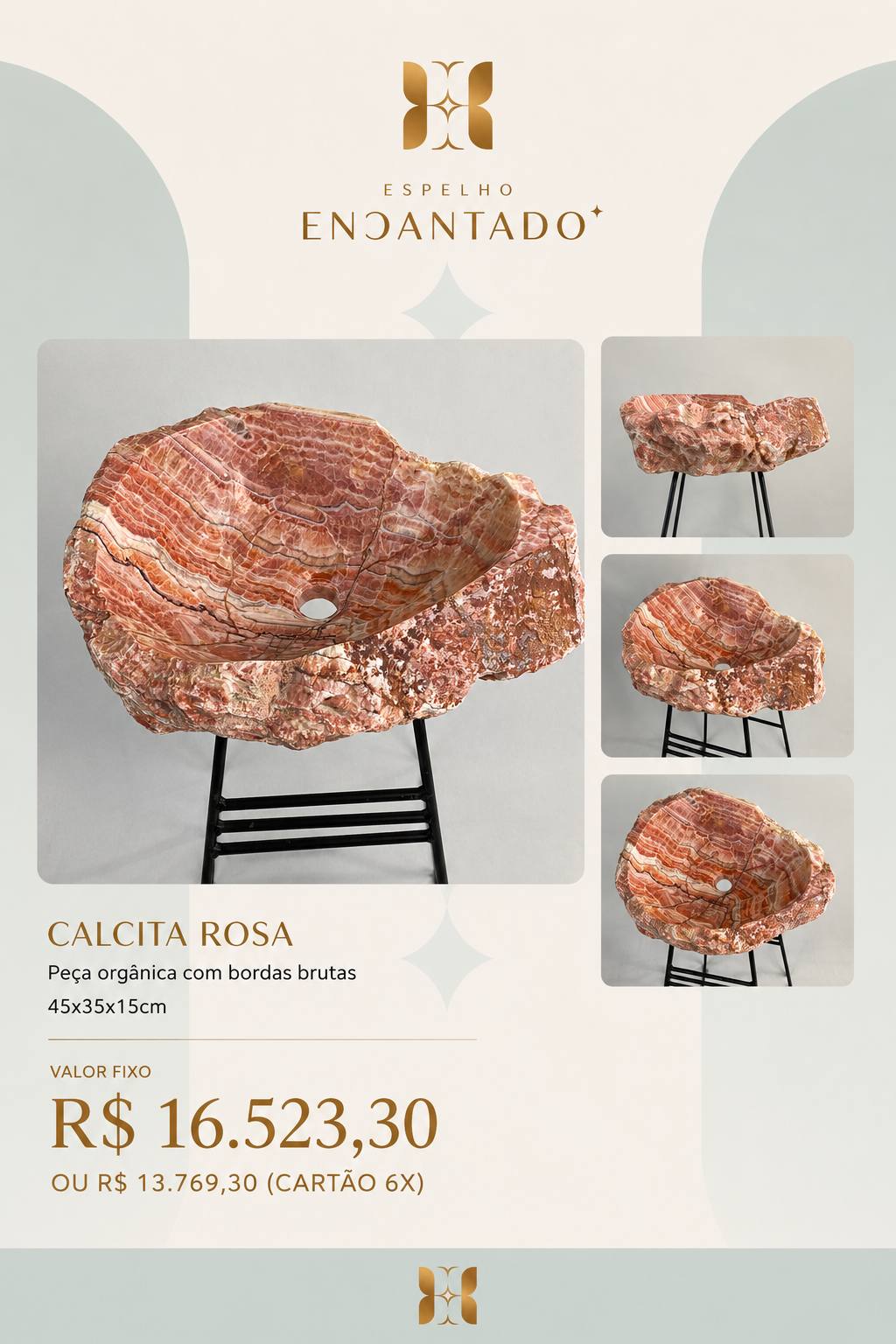Cuba de Pia - Calcita Rosa