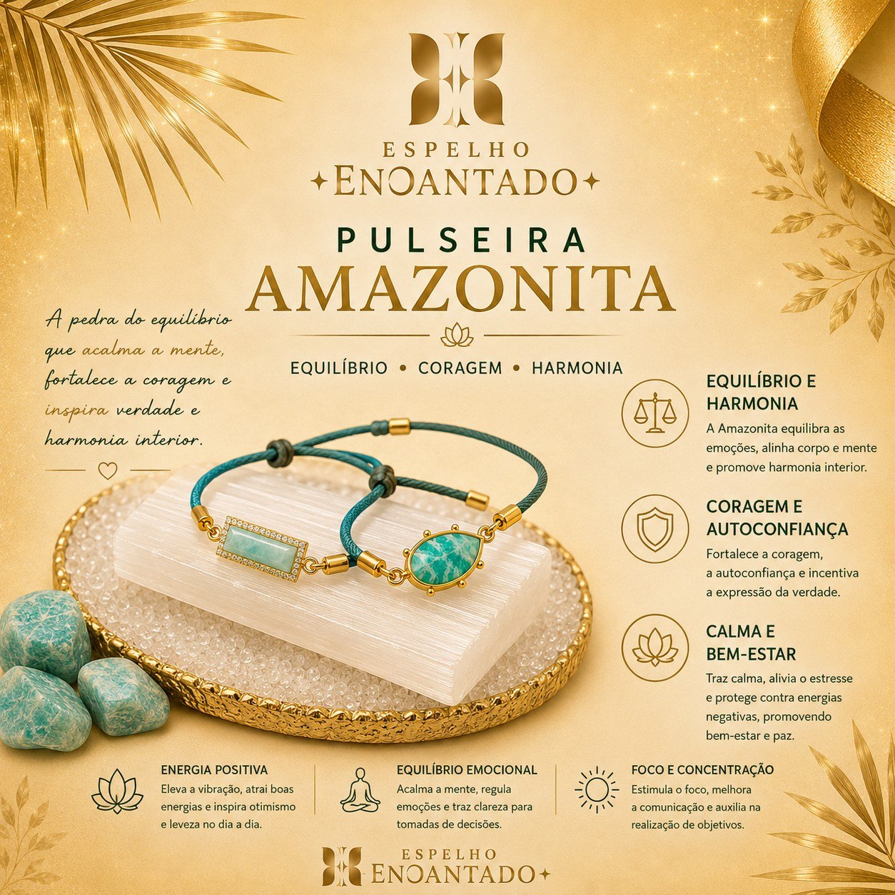 Pulseira Cordão Amazonita
