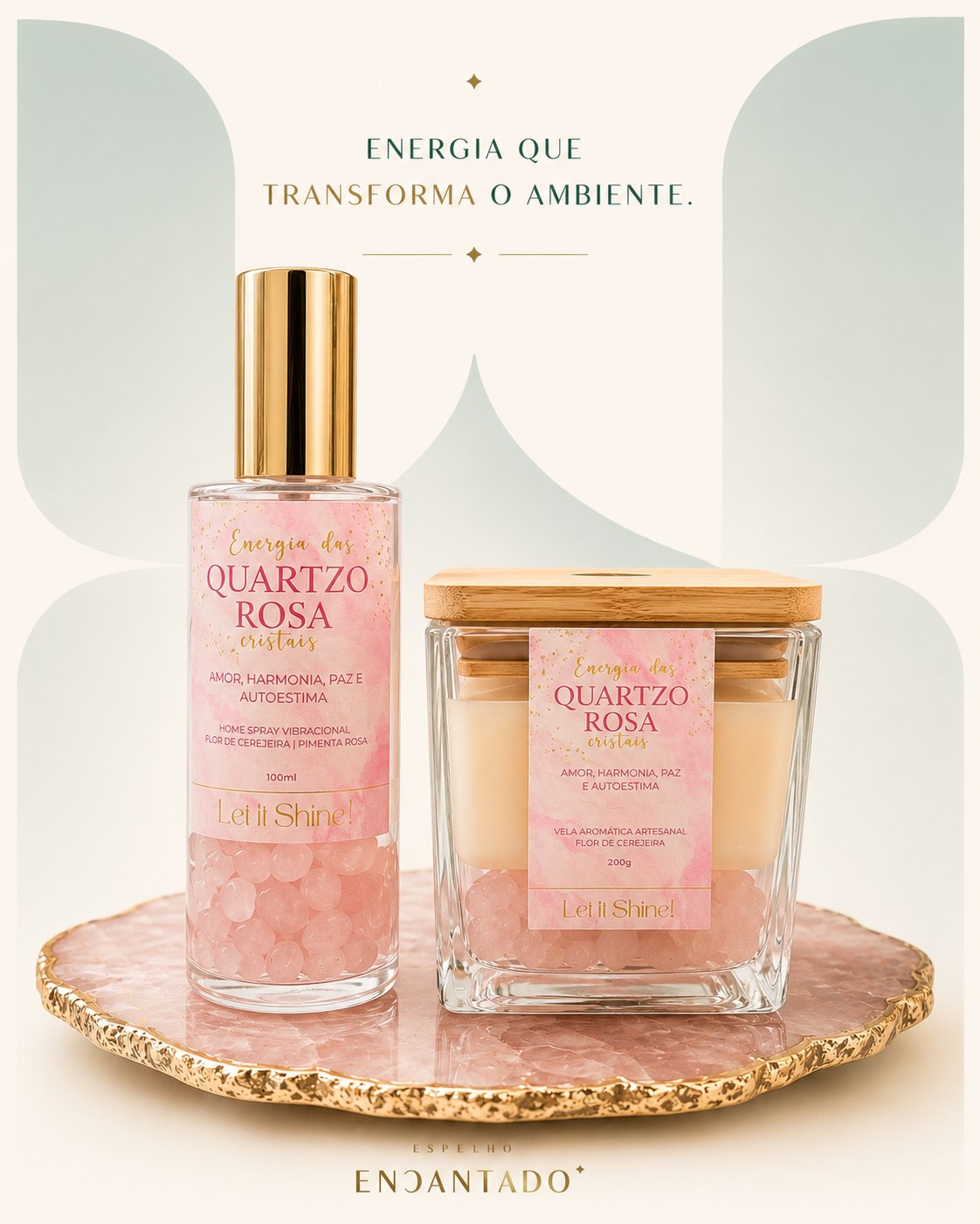 Quartzo Rosa - Vela aromatica + Spray