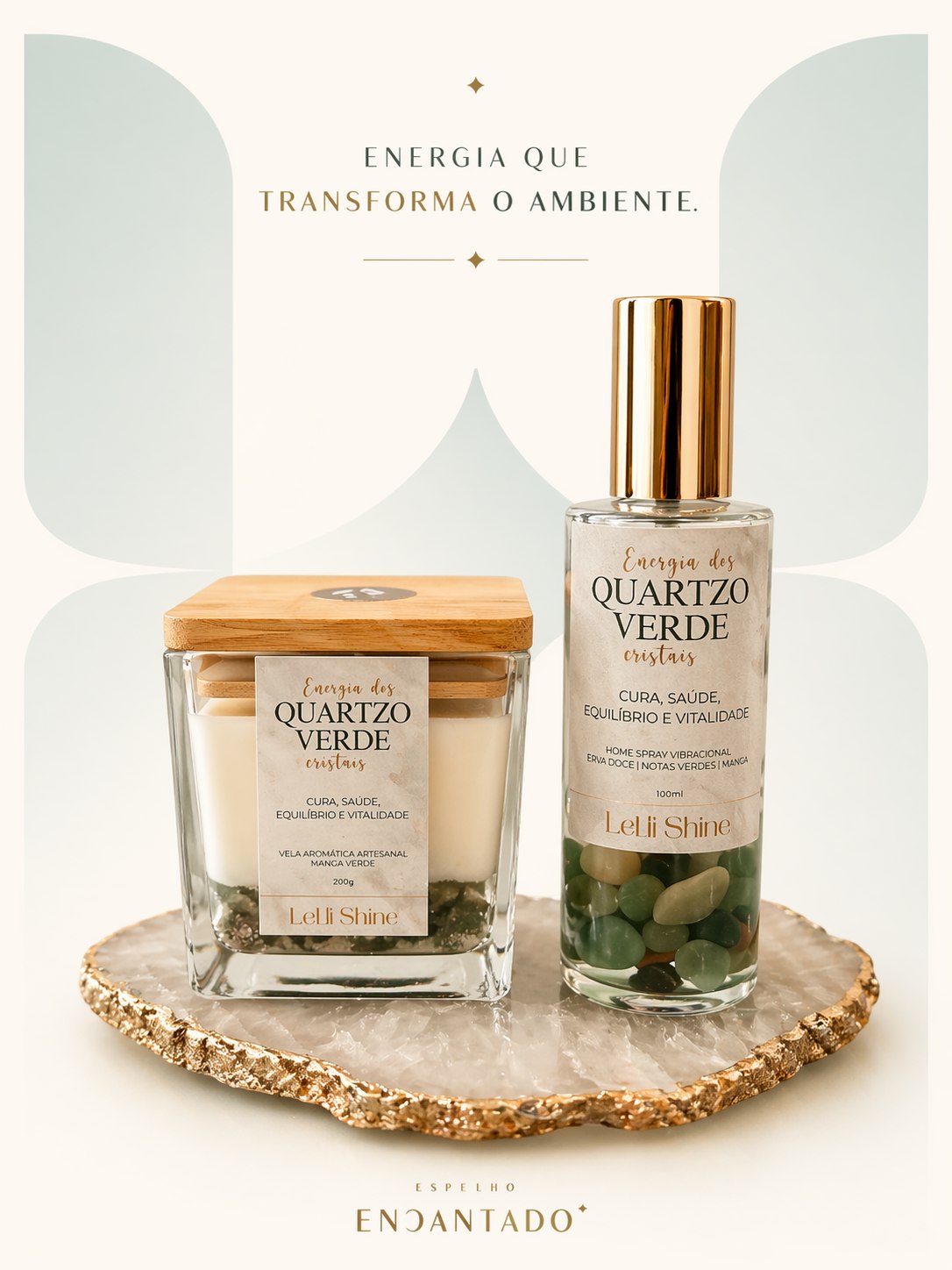 Quartzo Verde - Vela Aromatica + Spray